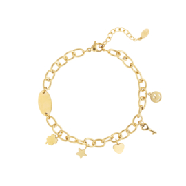 Armband met bedels goud