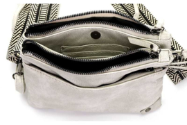 Licht grijs crossbody en schoudertasje Brussel