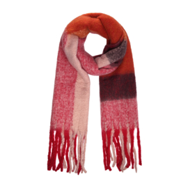 Winter scarf color roze/rood
