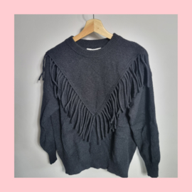 Fringe sweater black