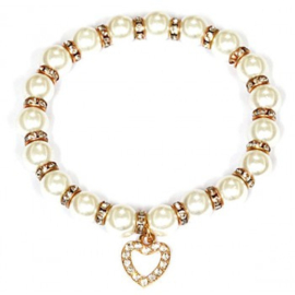 Pearl Armband Kristallen Wit hart