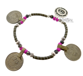 Flip Flop Bracelet Coins Brown