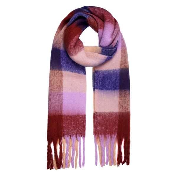 Winter scarf color geruit rood