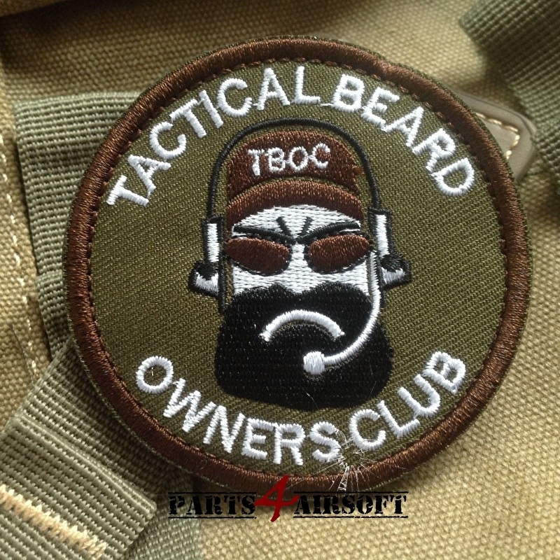 Tactical Beard Owners Club Woven Patch 7x7cm P4a665 Badges Patches Insignes Parts4airsoft