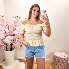 Top Fleur beige