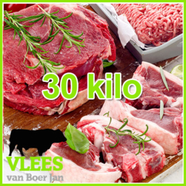 Rundvlees voordeelpakket groot 30kg - diepvriesklaar