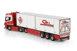 WSI 01-488 Sejer & Sonnichsen; SCANIA R HIGHLINE CR20H 6X2 TAG AXLE REEFER TRAILER - 3 AXLE