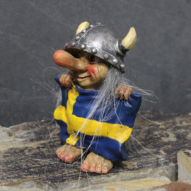 Troll avec drapeau suédois petit - Figurine