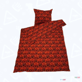 Dekbed overtrek - Deense Pluche Print (Rood)