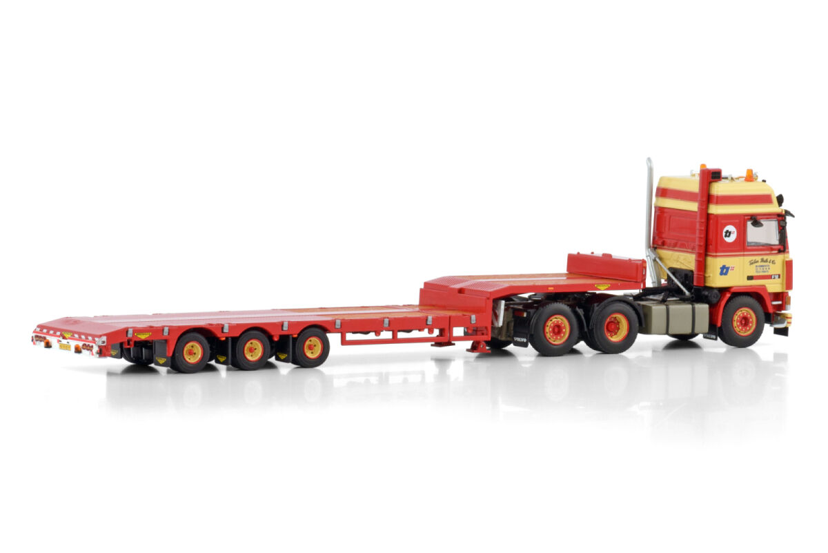 WSI 01-4445 Torben Rafn; VOLVO F12 GLOBETROTTER 6X2 TAG AXLE SEMI LOW LOADER - 3 AXLE