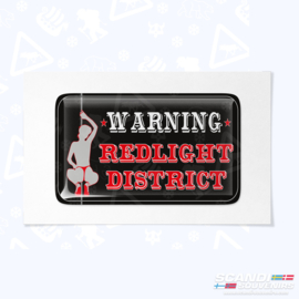 Warning Redlight District - 3D Sticker