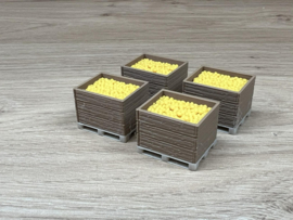 Pallet met krat aardappelen (set van 4) (1:50)