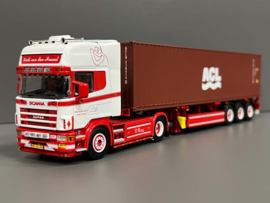 WSI 01-5154 Ferdi van den Heuvel; SCANIA 4 SERIES TOPLINE 4X2 FLEX CONTAINER TRAILER - 3 AXLE + 40FT CONTAINER