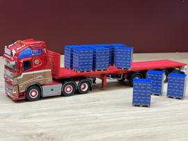 Pallet met Bierkratten (set van 10) blauw (1:50)