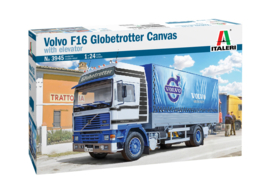 VOLVO F16 Globetrotter Canvas Truck with elevator - Bouwpakket 1:24  (3945)