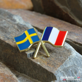 Flag Sweden -France - Pin