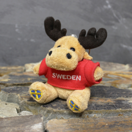 Keychain Moose in a red shirt