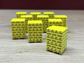 Pallet met Bierkratten (set van 10)   Geel