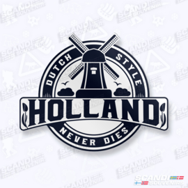 Dutch Style Never Dies (Blauw) - Sticker