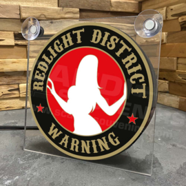 Warning RedLight District (Gold) - Lightbox