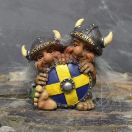 Trolls with Swedish Shield - Statue
