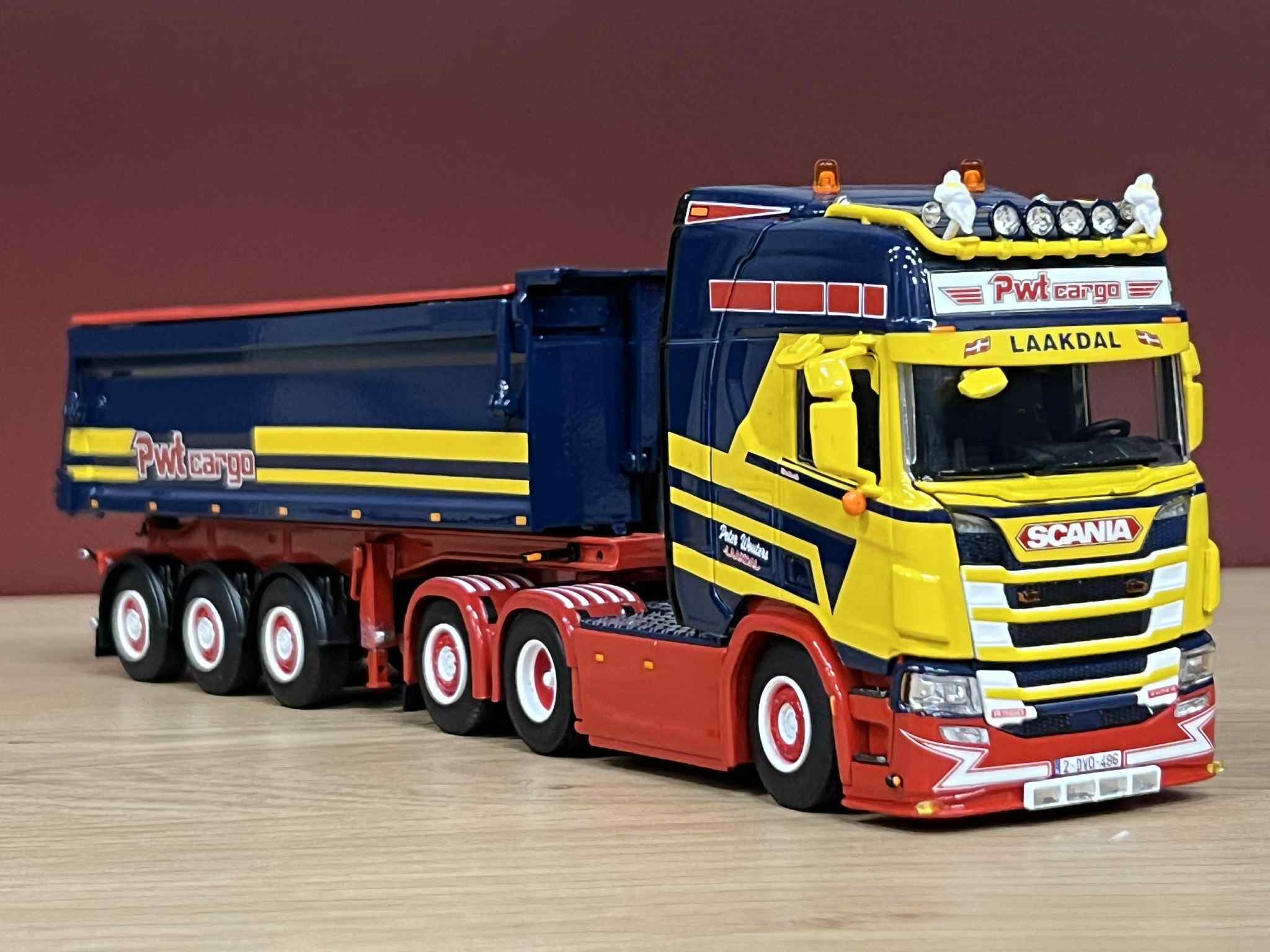 WSI 01-4399 PWT Cargo; SCANIA R HIGHLINE CR20H 6X2 TAG AXLE NON STEERING TIPPER TRAILER - 3 AXLE