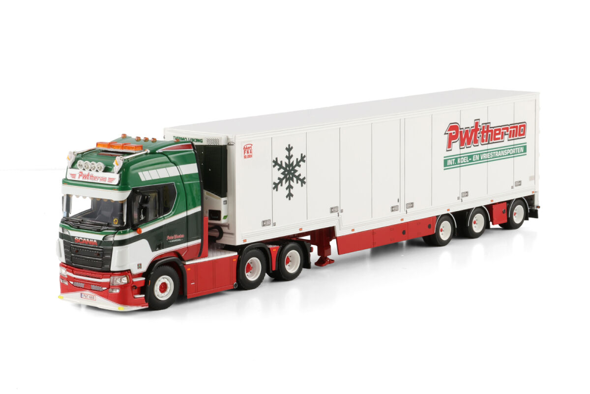 01-4493 PWT Thermo; SCANIA R HIGHLINE CR20H 6X2 TAG AXLE SEMI BOX TRAILER - 3 AXLE