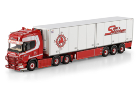 WSI 01-488 Sejer & Sonnichsen; SCANIA R HIGHLINE CR20H 6X2 TAG AXLE REEFER TRAILER - 3 AXLE