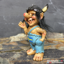 Troll en jean avec casque viking - Figurine