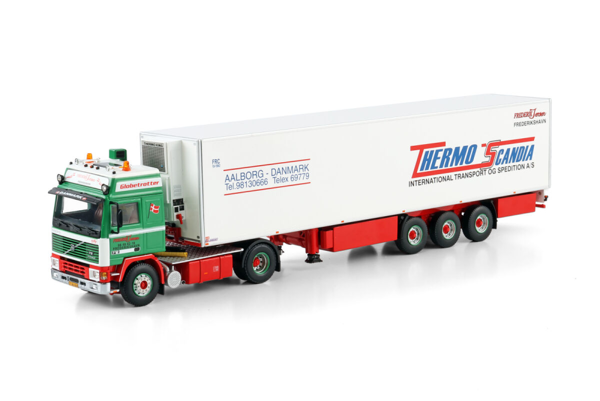 WSI 01-4507 Frederik Jensen; VOLVO F12 GLOBETROTTER 4X2 REEFER TRAILER - 3 AXLE
