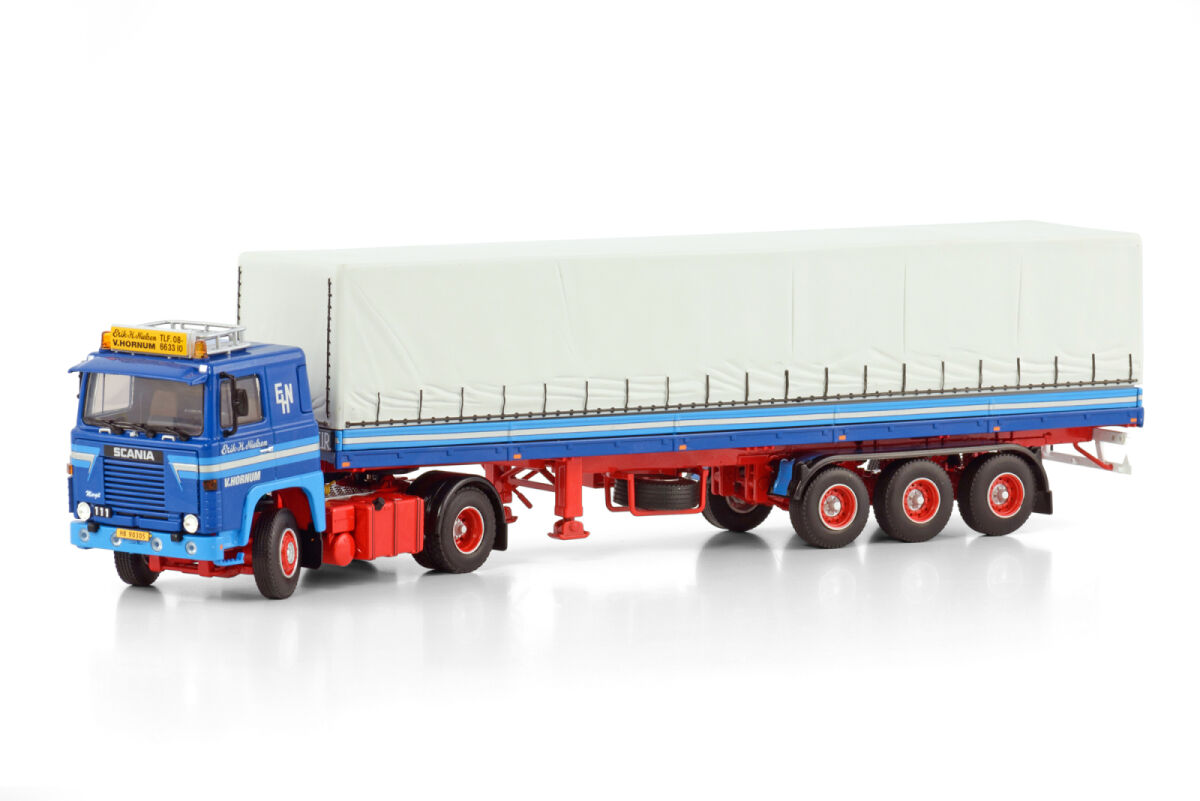 WSI 01-4261 Erik H Nielsen; SCANIA 1 SERIES 4X2 CLASSIC CURTAINSIDE TRAILER - 3 AXLE