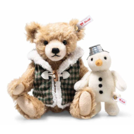 Steiff Teddybeer met sneeuwpop 23 cm.