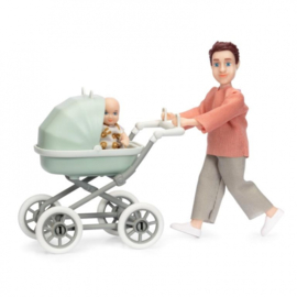 Man met kinderwagen en baby (LY608083)
