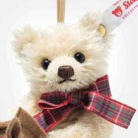 Steiff Teddybeer ornament met stokpaardje 11 cm.