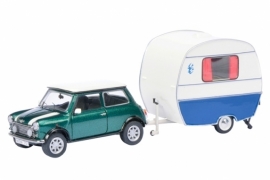 Mini Cooper mit Knaus Schwalbennest. (Schuco 2415)