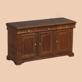 3 deurs dressoir, walnoot