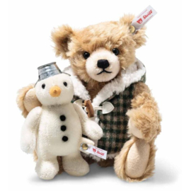 Steiff Teddybeer met sneeuwpop 23 cm.