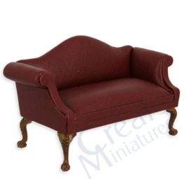 Sofa Club noyer-cuir rouge