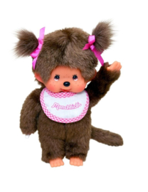 Meisje met slab roze (20cm)