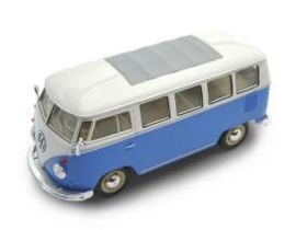 Welly22095b Classical bus 1962, blue/white  1:24