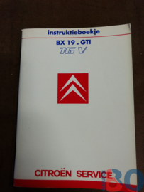 Instructieboekje Citroen BX 19-GTI of 16V Nieuw