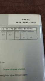 Instructieboekje voor een vroeg type 1 Citroen BX