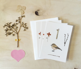 Mini cards and envelop | deer & gold crest (set)