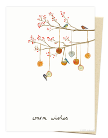 Christmas card | Bird feeding tree