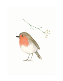 mini card | Robin & flower