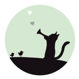 stickers | Poes en vogel mint  (12 st)