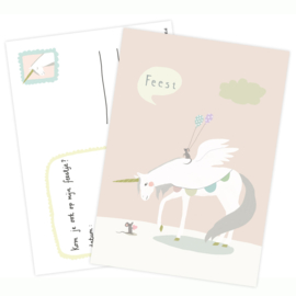 Party invitation | unicorn and mouse