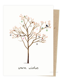 Christmas card | tree of birds