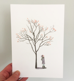 mini print | Tree with berries