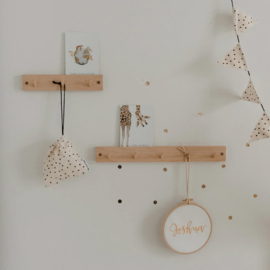 Houten wandhaken met kaarthouder - 42 cm